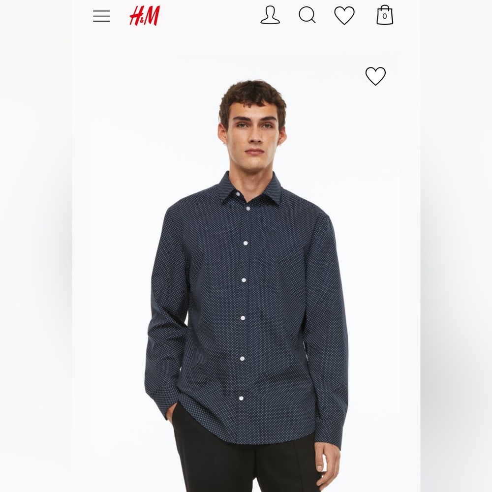 Slim Fit Easy-iron Shirt Small